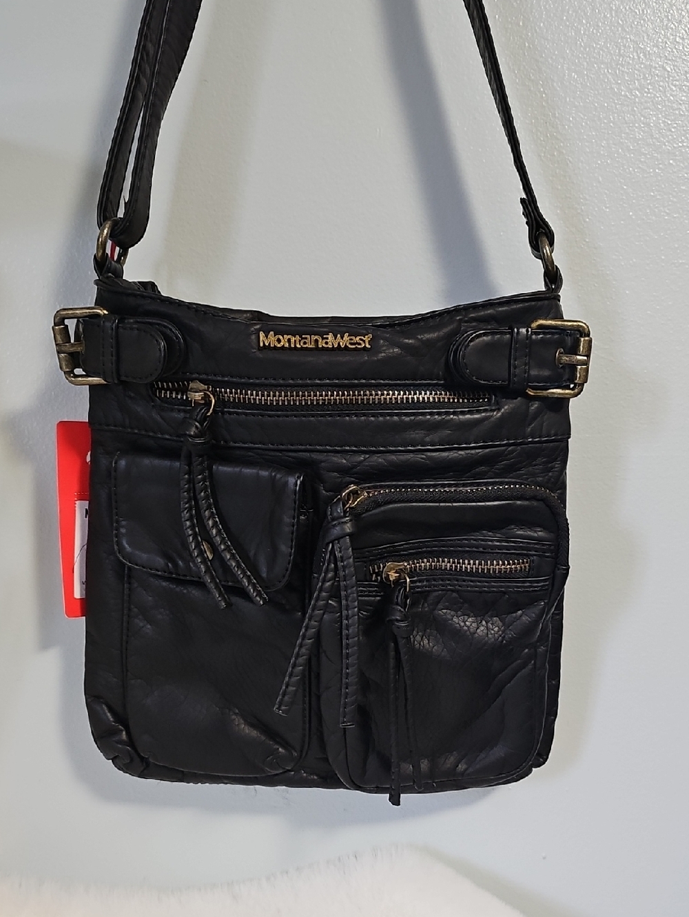 NEW! Montana West Black Crossbody Bag with Gold Hardware